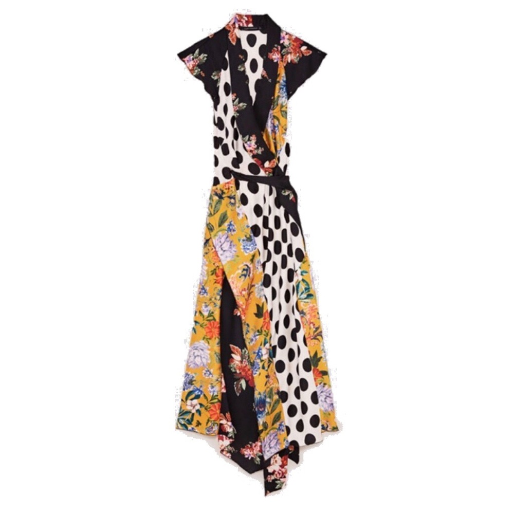 Floral and Polka Dot Patchwork Dress